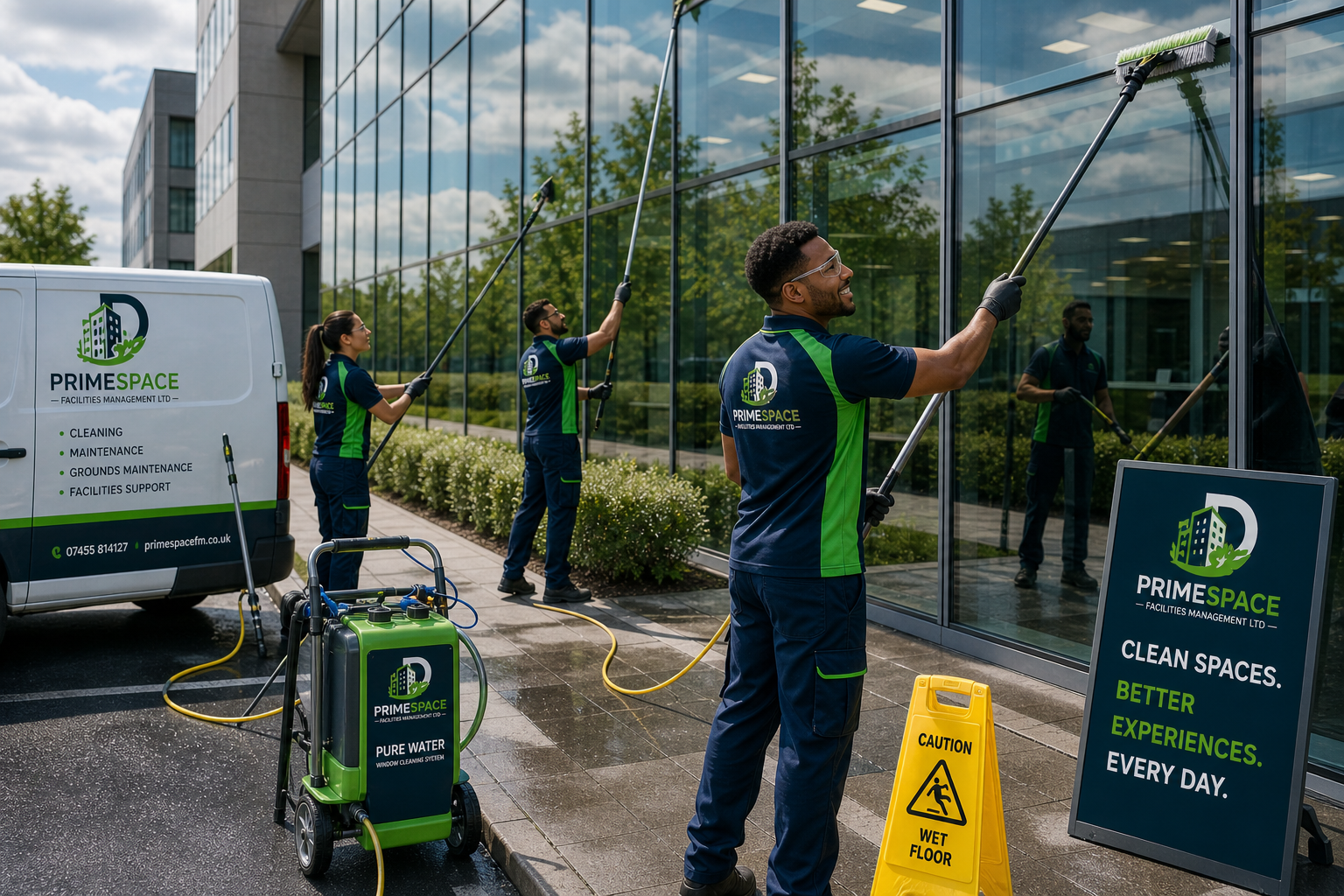 PrimeSpace cleaning team at work